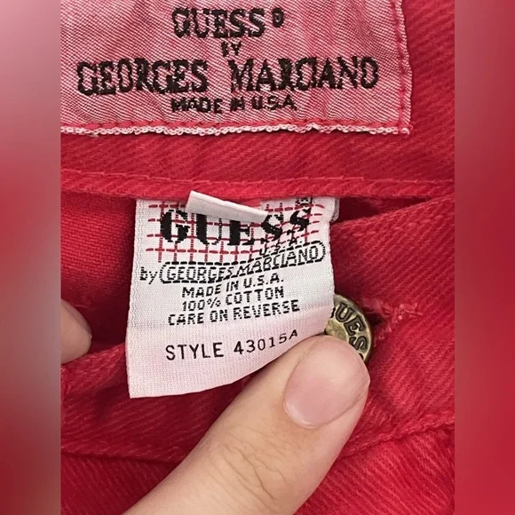 Vintage Guess Georges Marciano Red High Rise Jeans Size 29 (Actual 26.5) - Picture 4 of 9